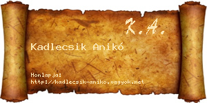 Kadlecsik Anikó névjegykártya