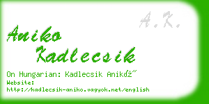 aniko kadlecsik business card